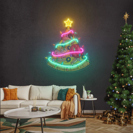 Letrero de neón LED de árbol de Navidad tradicional