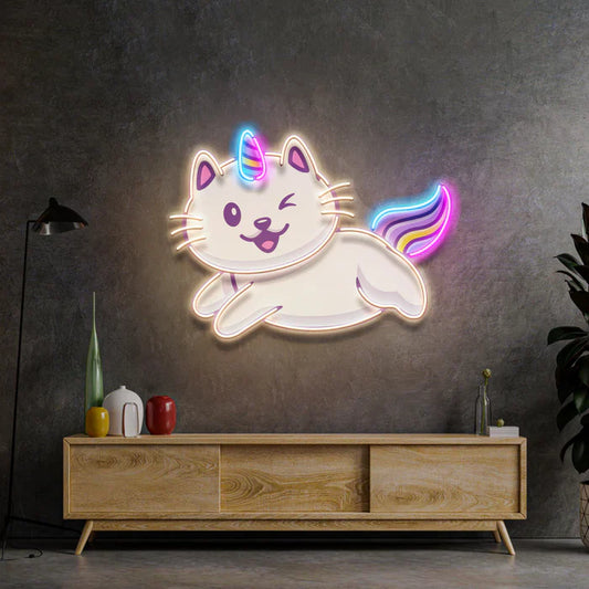 Luz de neón LED Unicorn Cat Neon Art Letrero de neón